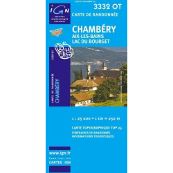 Achat Carte randonnées IGN - 3332 OT - Chambéry - Aix Les Bains Lac du Bourget