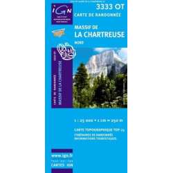 Achat Carte randonnées IGN - 3333 OT - Massif De La Chartreuse - Nord