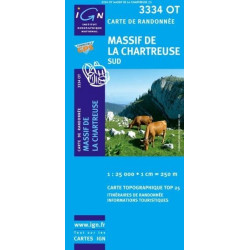 Achat Carte randonnées IGN - 3334 OT - Massif De La Chartreuse - Sud