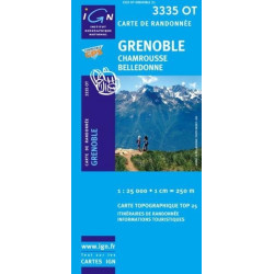 Achat Carte randonnées IGN - 3335 OT - Grenoble - Chamrousse Belledonne