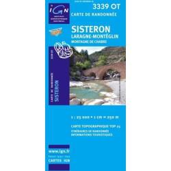 Achat Carte randonnées IGN - 3339 OT - Sisteron - Laragne Montéglin