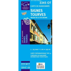 Achat Carte randonnées IGN - 3345 OT - Signes Tourves - Massif de la Ste Baume