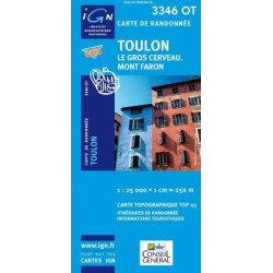 Achat Carte randonnées IGN - 3346 OT - Toulon - Le Gros Cerveau Mont Faron