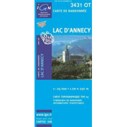 Achat Carte randonnées IGN - 3431 OT - Lac d'Annecy