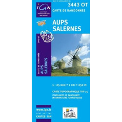 Achat Carte randonnées IGN - 3443 OT - Aups Salerne