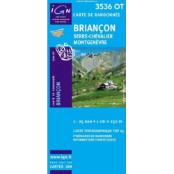 Achat Carte randonnées IGN - 3536 OT - Briançon - Serre Chevalier Montgenèvre