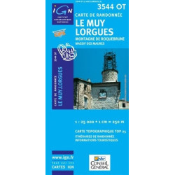 Achat Carte randonnées IGN - 3544 OT - Le Muy Lorgues - Montagne de Roquebrune