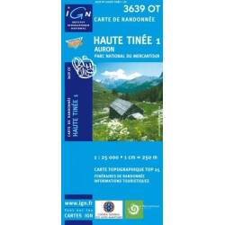 Achat Carte randonnées IGN - 3639 OT - Haute Tinée 1 - Auron