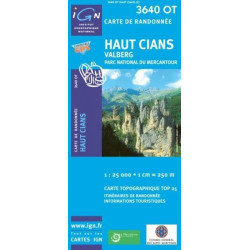 Achat Carte randonnées IGN - 3640 OT - Haut Cians - Valberg