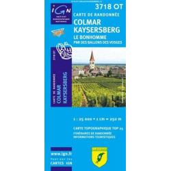 Achat Carte randonnées IGN - 3718 OT - Colmar Kaysersberg - Le Bonhomme