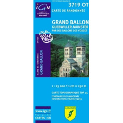 Achat Carte randonnées IGN - 3719 OT - Grand Ballon - Guebwiller Munster
