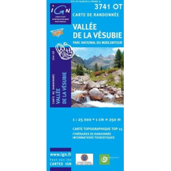 Achat Carte randonnées IGN - 3741 OT - Vallée De La Vésubie - Parc National du Mercantour