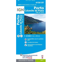 Achat Carte randonnées IGN - 4150 OT - Porto - Calanche de Piana