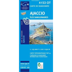 Achat Carte randonnées IGN - 4153 OT - Ajaccio - Îles Sanguinaires