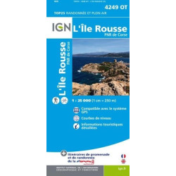 Achat Carte randonnées IGN - 4249 OT - l'Île Rousse - PNR de Corse