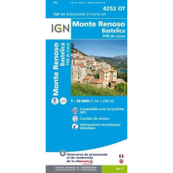Achat Carte randonnées IGN - 4252 OT - Monte Renoso - Bastelica