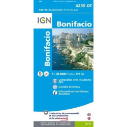 Achat Carte randonnées IGN - 4255 OT - Bonifacio