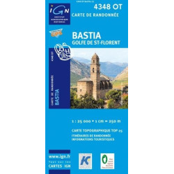 Achat Carte randonnées IGN - 4348 OT - Bastia - Golfe de St Florent