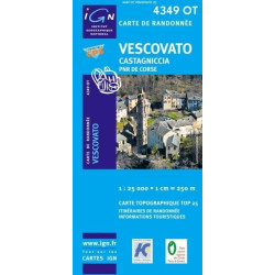 Achat Carte randonnées IGN - 4349 OT - Vescovato - Castagniccia