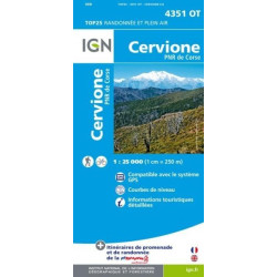 Achat Carte randonnées IGN - 4351 OT - Cervione - PNR de Corse