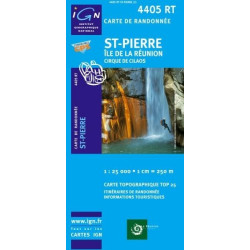 Achat Carte randonnées IGN - 4405 RT - St Pierre - Île de la Réunion