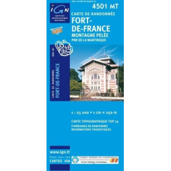 Achat Carte randonnées IGN - 4501 MT - Fort De France - Montagne Pelée