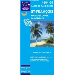 Achat Carte randonnées IGN - 4604 GT - St François - Marie Galante