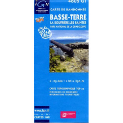 Achat Carte randonnées IGN - 4605 GT - Basse Terre - La Soufrière Les Saintes Parc National de la Guadeloupe