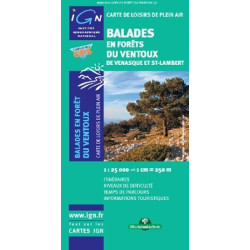Achat Carte randonnées IGN - Balades en forêts du Ventoux, de Venasque et St-Lambert