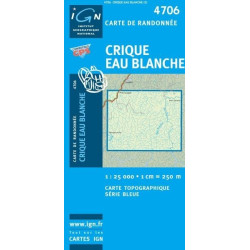 Achat Carte randonnées IGN - 4706 - Crique Eau Blanche