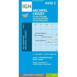 Achat Carte randonnées IGN - 4450 C - Archipel Crozet