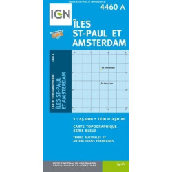 Achat Carte randonnées IGN - 4460 A - Îles-St-Paul et Amsterdam
